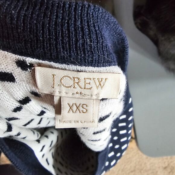 J.CREW Charley Sweater Double Knot Dash Dot 3/4 Sleeve XXS - Picture 4 of 8